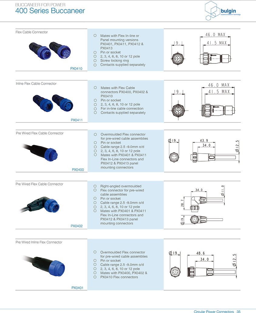 后面板安裝連接器PX0413尺寸 后面板安裝連接器PX0413尺寸