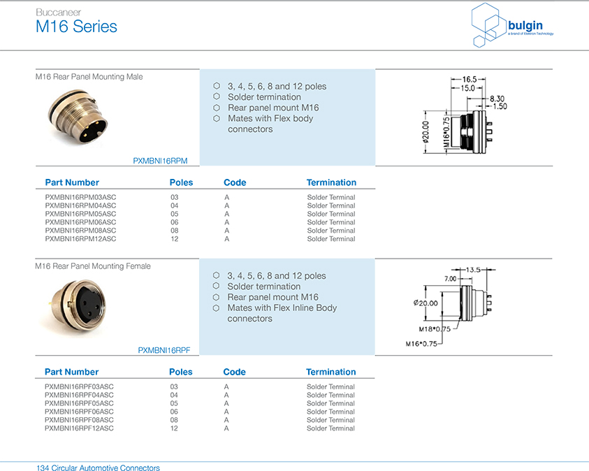 M16 16芯公前鎖板端焊線式參數(shù) M16 16芯公前鎖板端焊線式參數(shù)